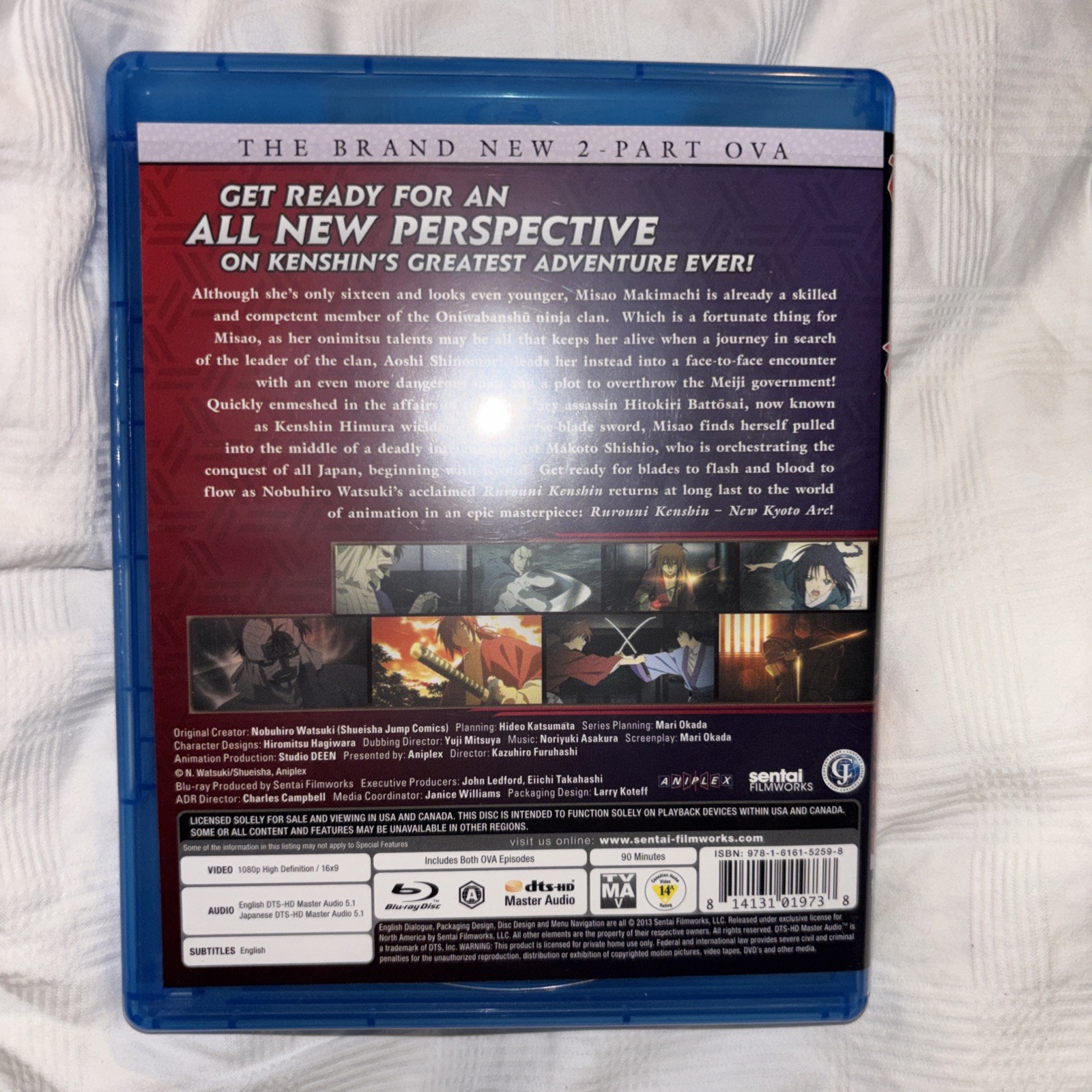 Rurouni Kenshin New Kyoto Arc, Blu-Ray, 2013 Sentai Filmworks.