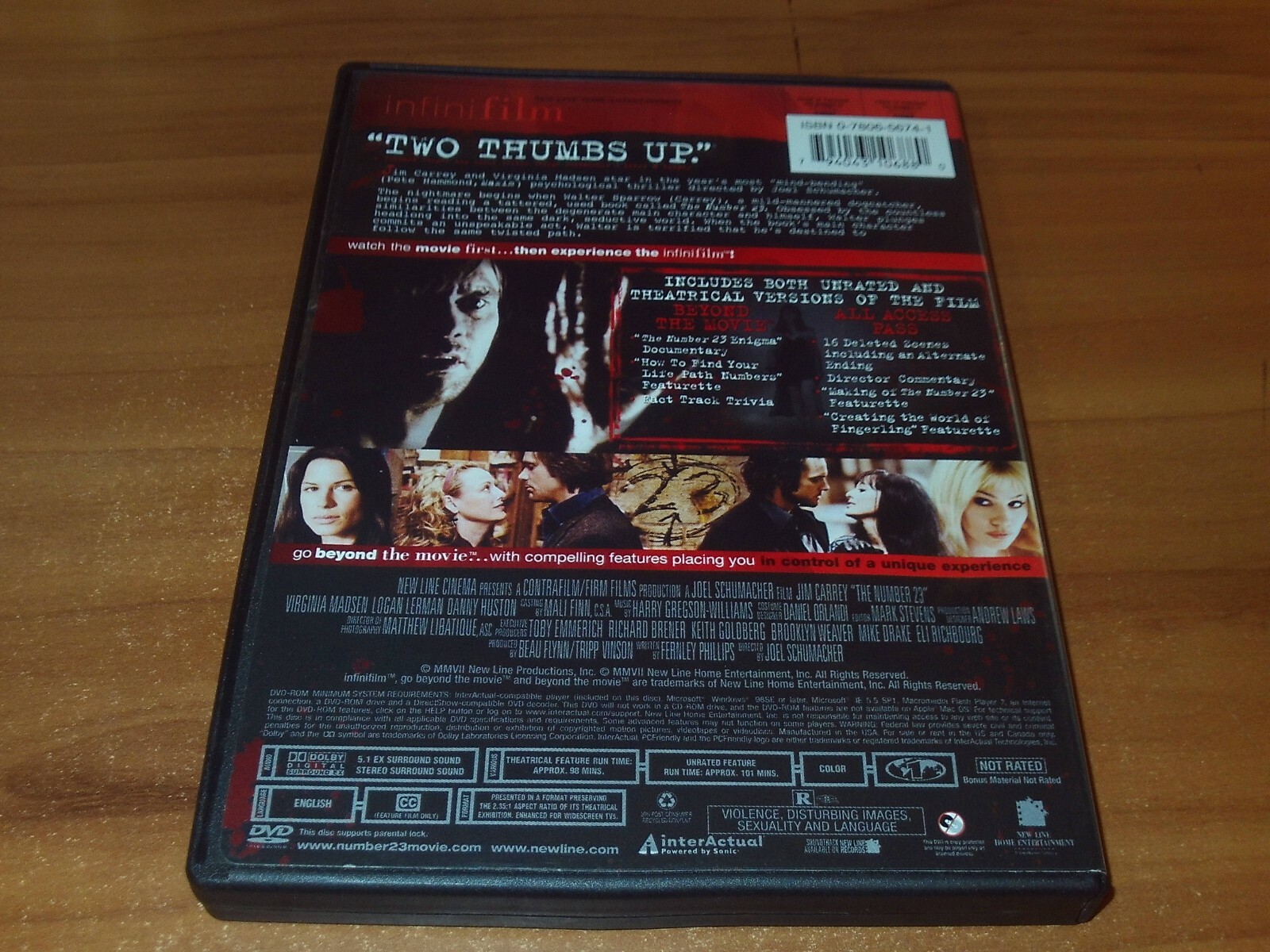 The Number 23 (DVD, 2007, Unrated Widescreen) Jim Carrey