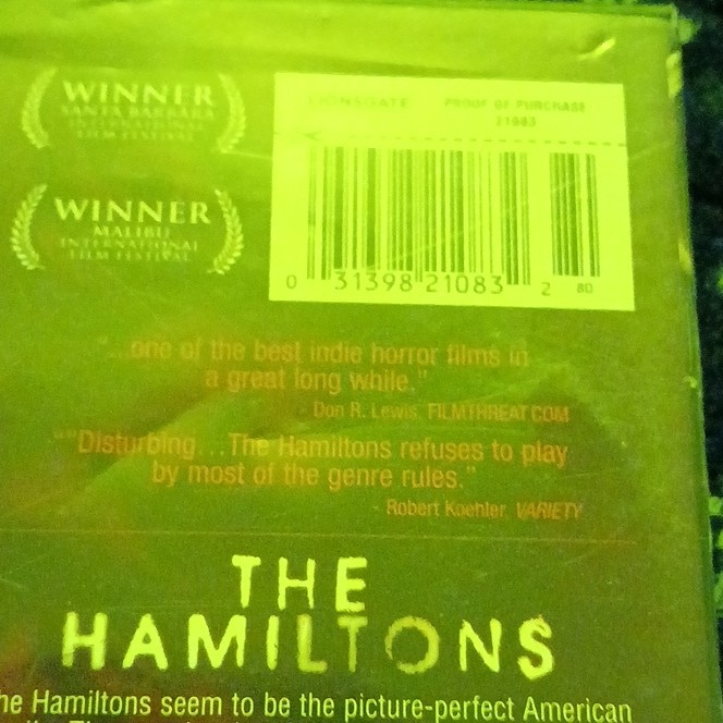 Lionsgate The Hamiltons DVD 2006 Horror R Widescreen 86 Min Eng/Span Subs