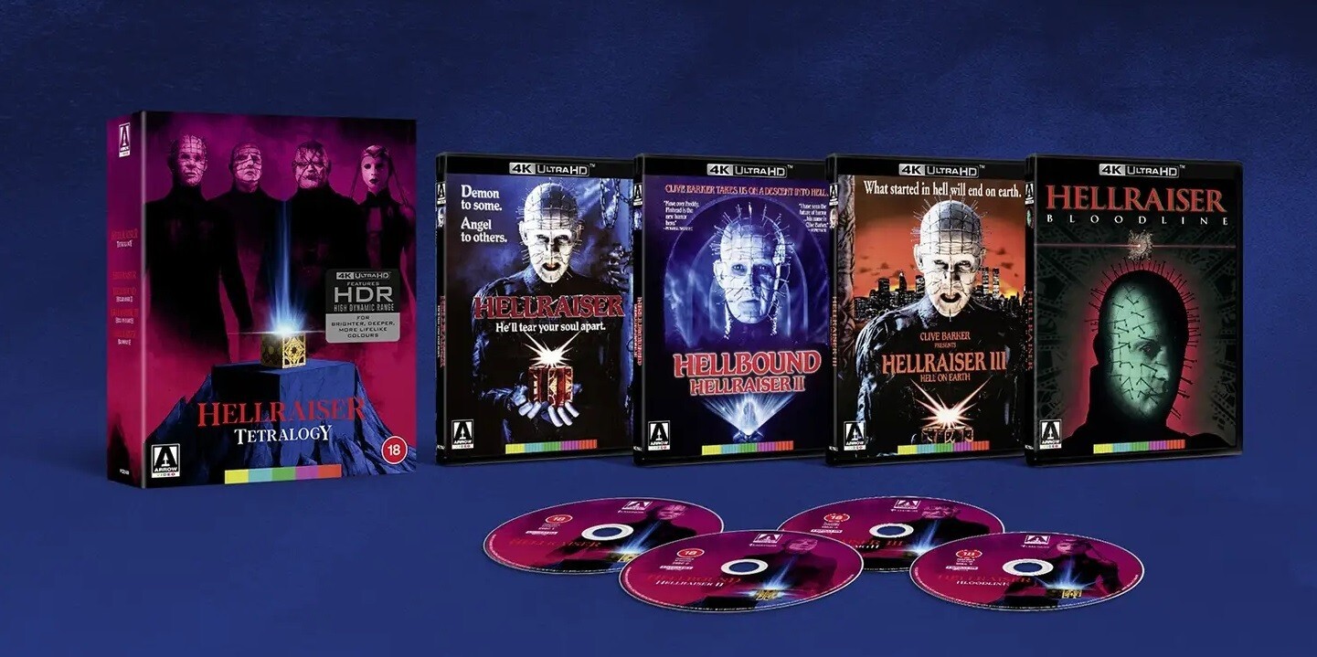 HELLRAISER TETRALOGY 4K UHD Blu-Ray 4 Movie Set NEW (USA Compatible)