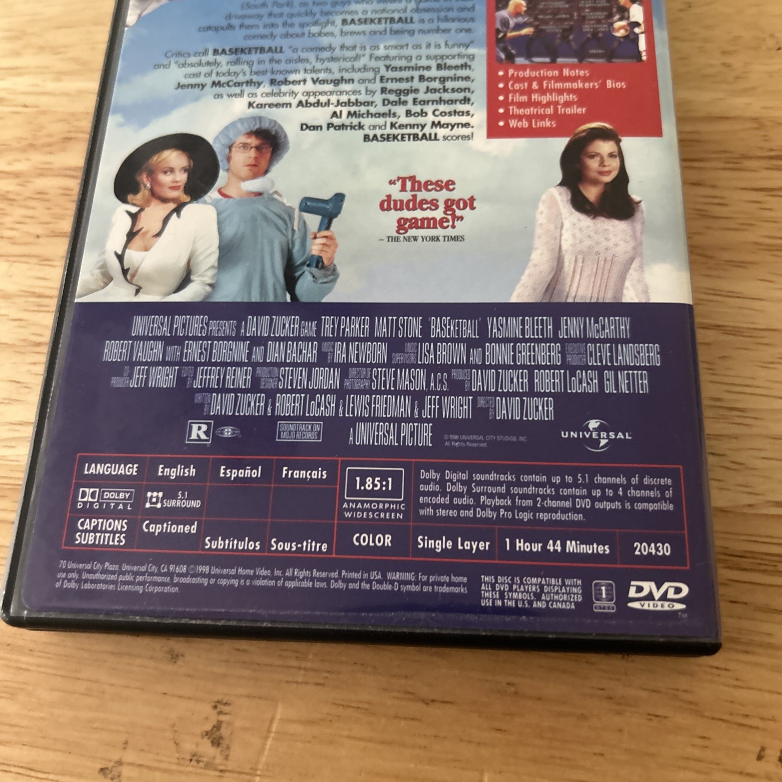 Baseketball (DVD, 1998, Widescreen Collectors Edition) Authentic US Release