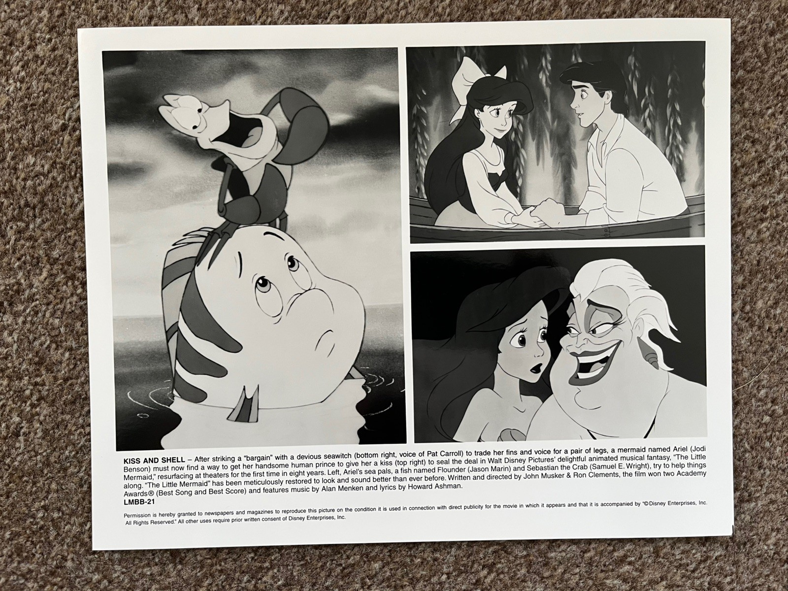 Disney’s The Little Mermaid Deluxe US Press Kit & 6 x Stills & Production notes