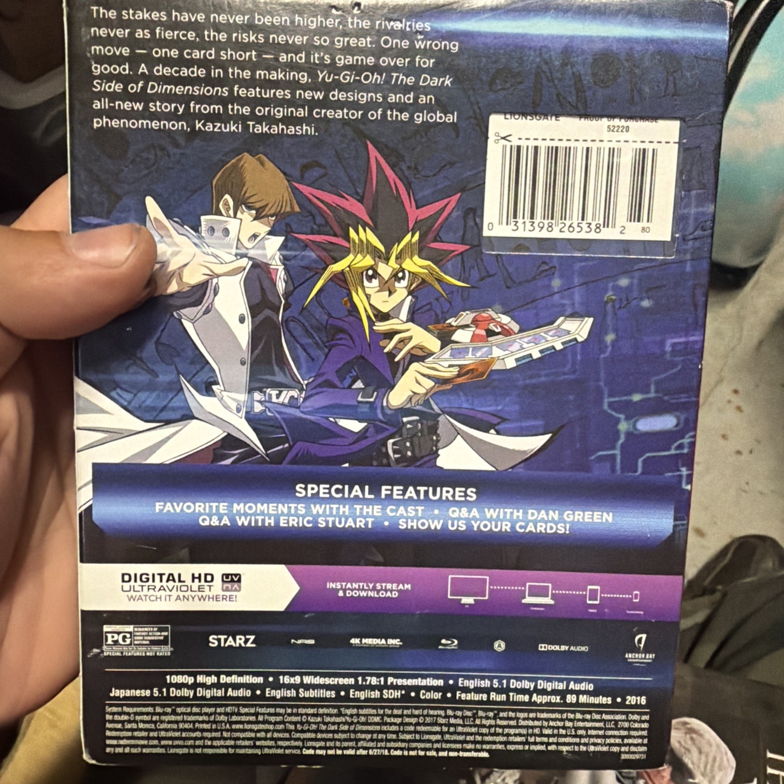 Yu-Gi-Oh! The Dark Side of Dimensions Movie Blu-Ray, no digital