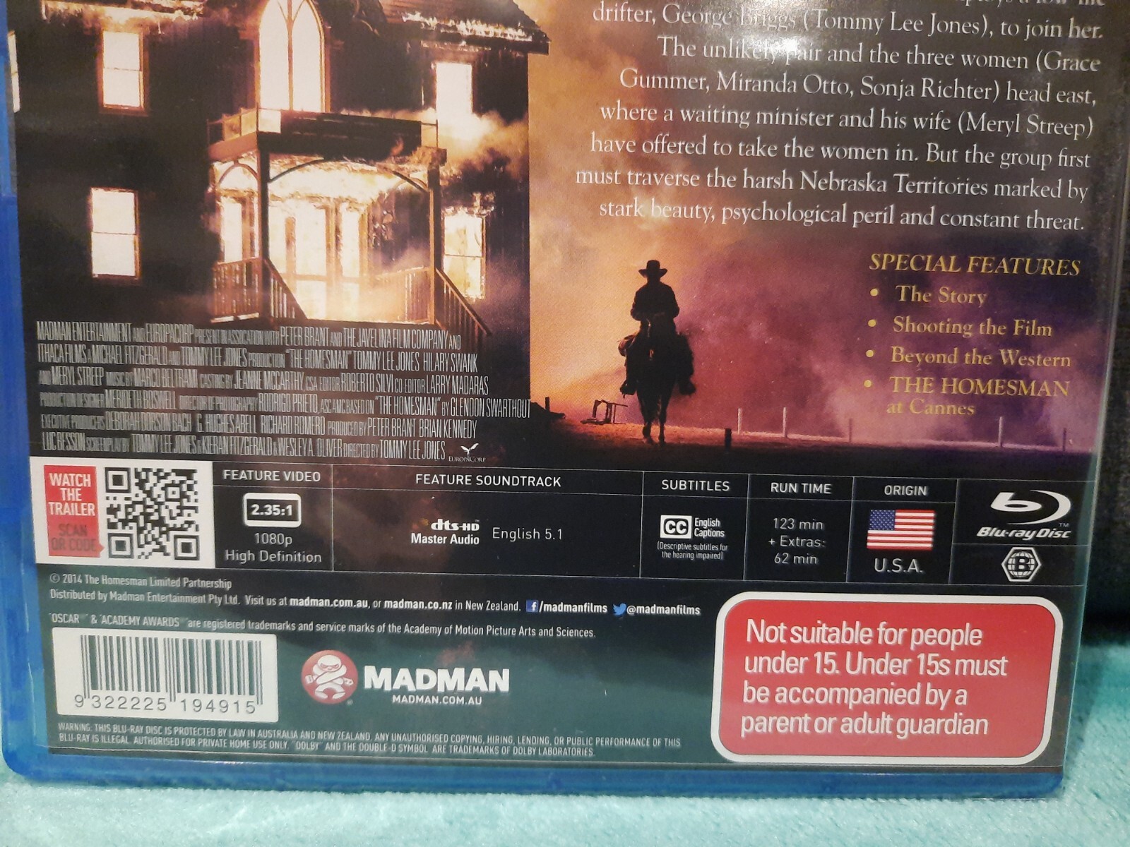Homesman TOMMY LEE JONES Untold Story of the West REGION B Blu Ray NEW & SEALED