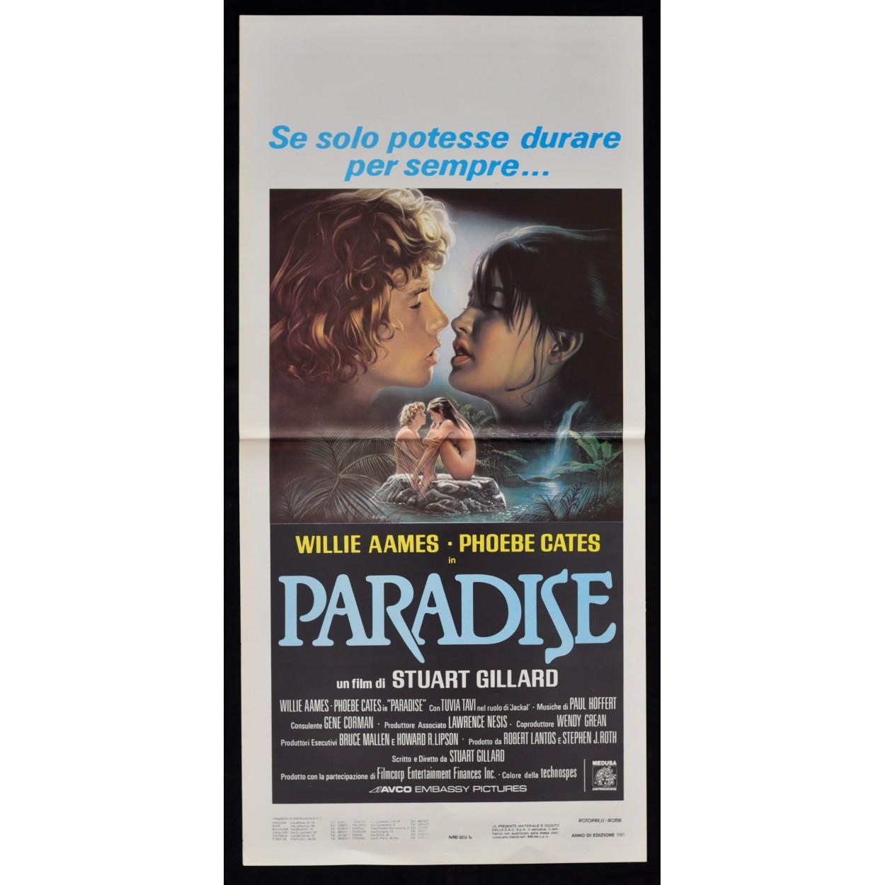 locandina PARADISE Gillard Phoebe Cates Willie Aames stuart B231