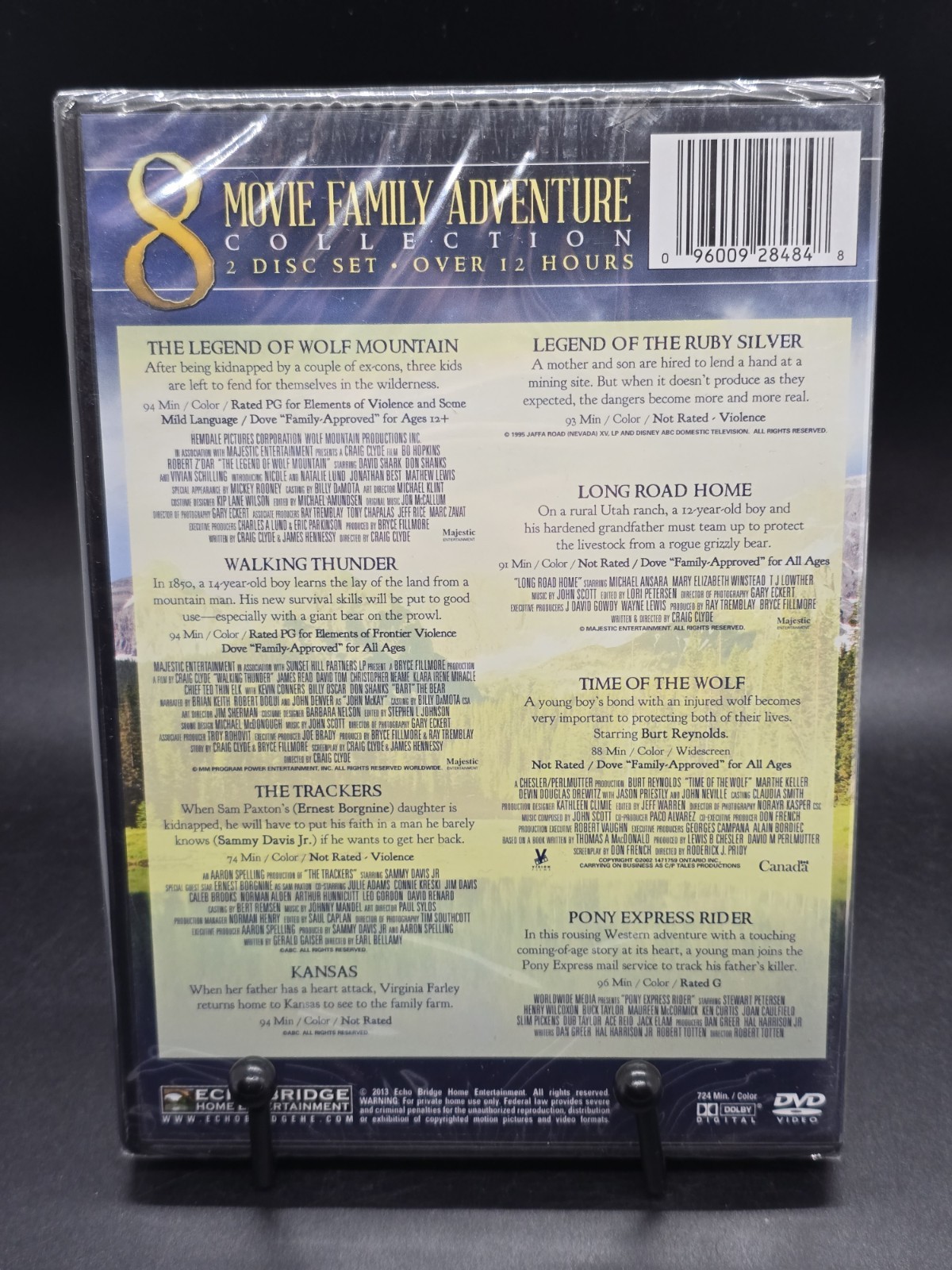 8 Family Movies 2 DVD Set LEGEND of WOLF MOUNTAIN Trackers Walking Thunder++ New