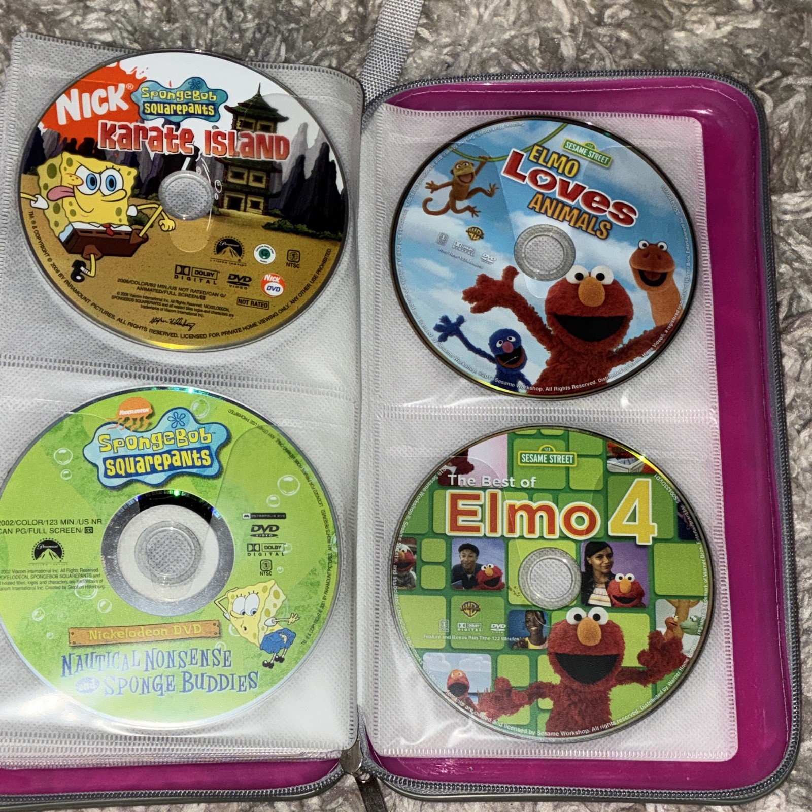 60+ Disney Mixed Lot DVDs & Blu-rays in Pink Zipper Binder Case