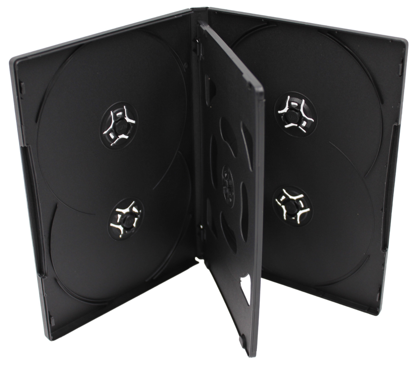 New Standard Black 6-Disc DVD Replacement 14mm Case Premium Movie Storage Shell