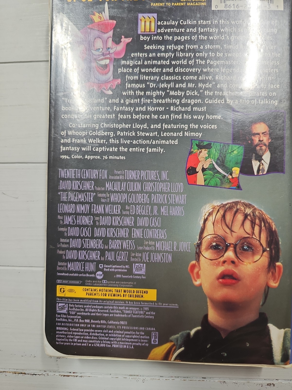 The Pagemaster VHS 1995 Clamshell Macaulay Culkin