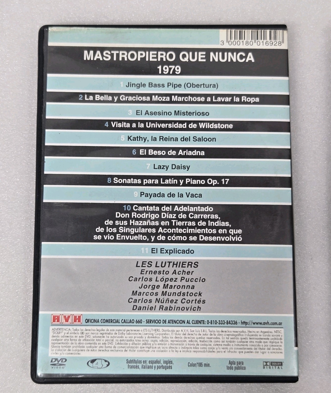 Les Luthiers Mastropiero Que Nunca 1979 DVD 105 Min 2000 Good Condition