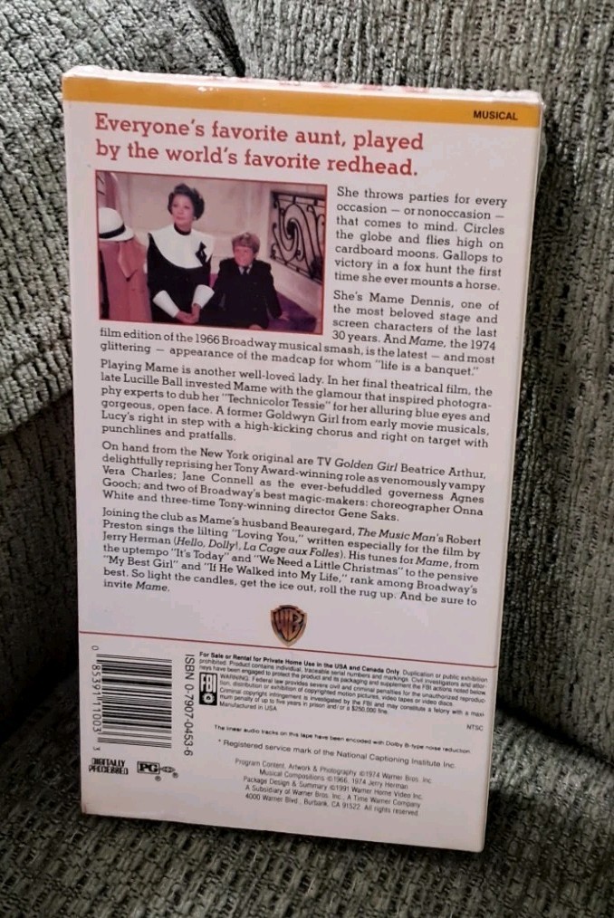 MAME / VHS / NEW! / SEALED / LUCILLE BALL / ROBERT PRESTON / BEATRICE ARTHUR