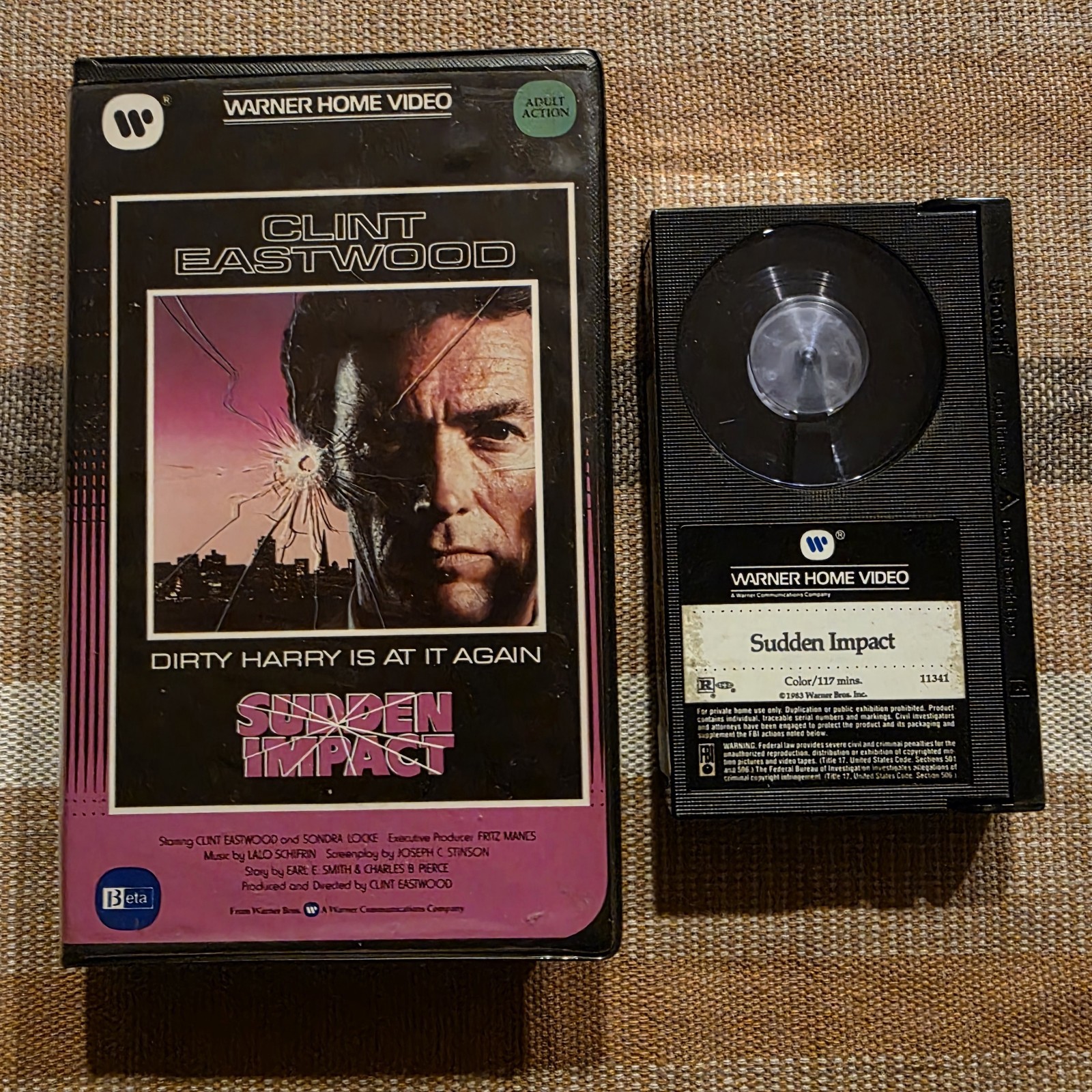 Sudden Impact Betamax BETA NOT VHS Warner Home Video Clamshell Clint Eastwood