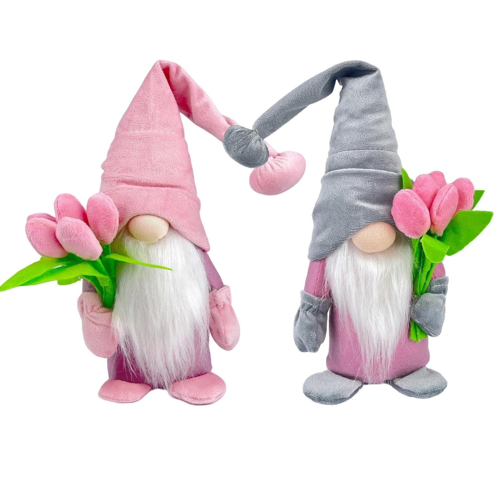 2 PCS Gnomes 14 inches (H) x 4.7 (L) x 3.5 (W), Pink