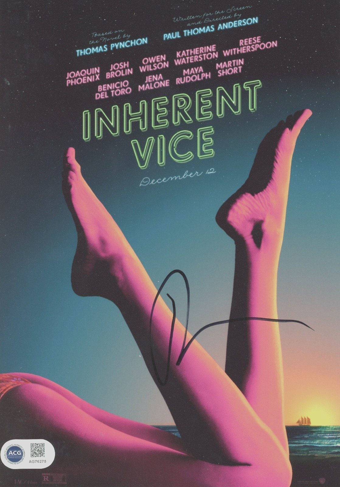 Paul Thomas Anderson Signed 8×6 inch Photo ACG CERT Inherent Vice
