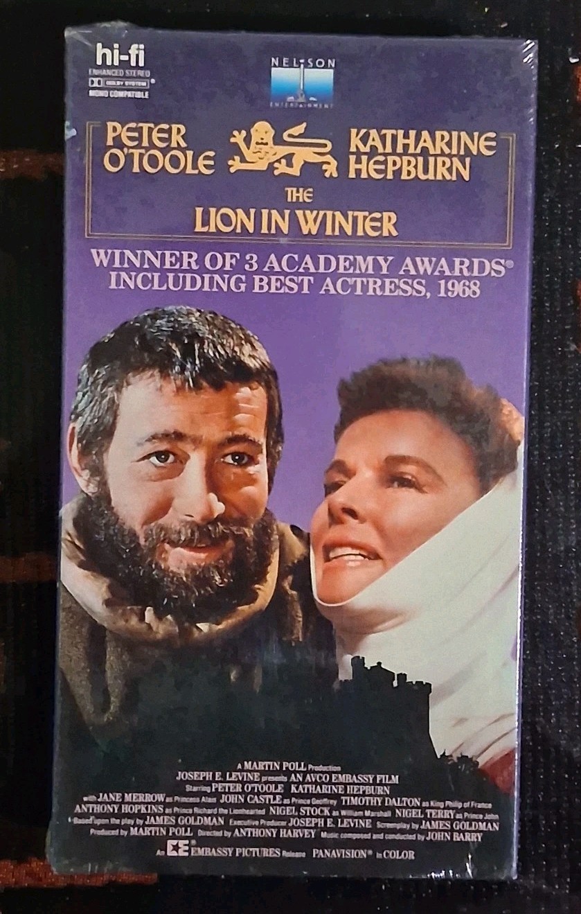 VHS Sealed – The Lion In Winter (Nelson Watermarks) O’Toole Hepburn