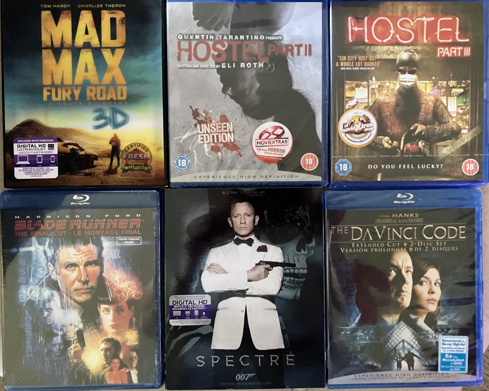 Box of 18 NEW Blu-Ray DVDs, many great titles, all shrink wrapped