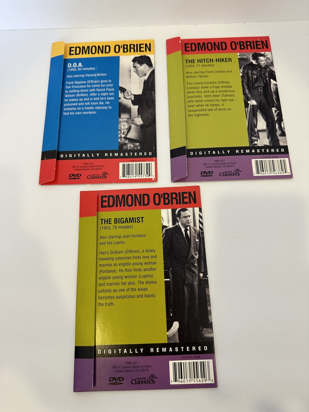 Edmond O’Brien Film Noir Crime Thriller Cult Classics Lot Of 3 DVDs