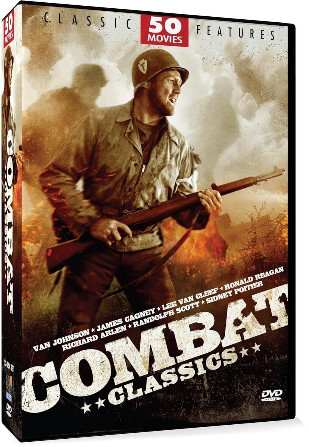 Combat Classics 50 Movie BOX SET ON DVD VAN JOHNSON JAMES CAGNEY RONALD REAGAN +
