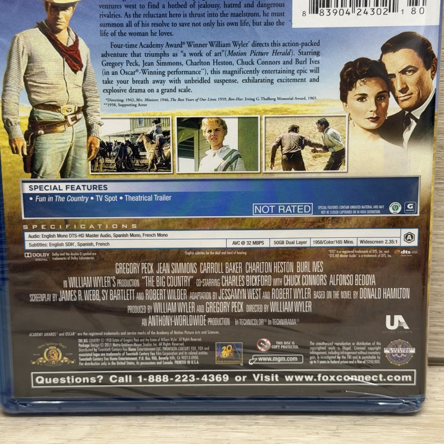 The Big Country Blu-ray 2011 Gregory Peck Charlton Heston William Wyler