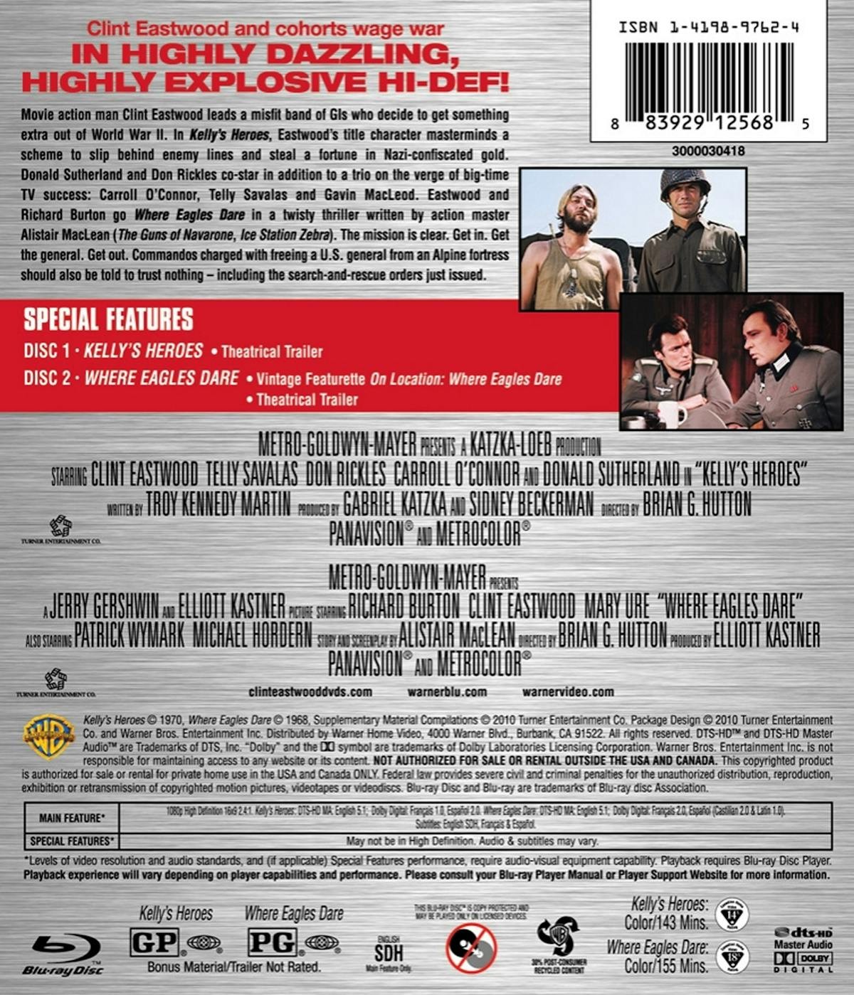 Kelly’s Heroes / Where Eagles Dare Blu-ray NEW