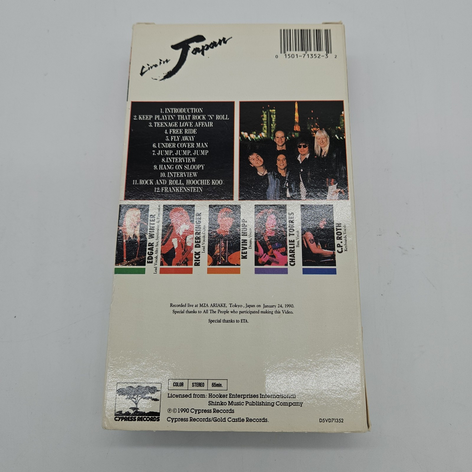 Edgar Winter and Rick Derringer Live In Japan VHS 1990