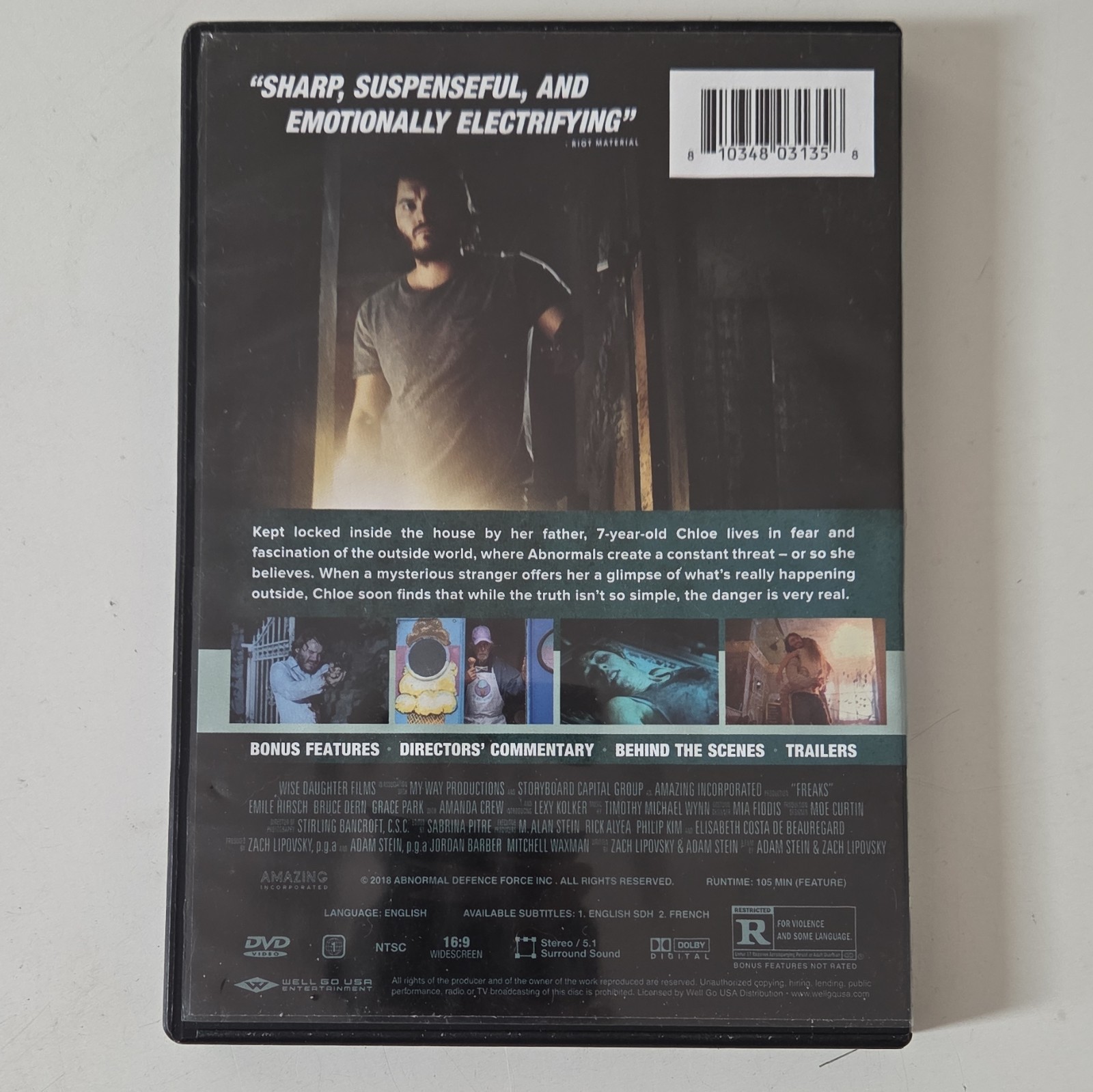 Well Go USA Freaks (2018) DVD Widescreen, Commentary, R, 105 Min, Hirsch