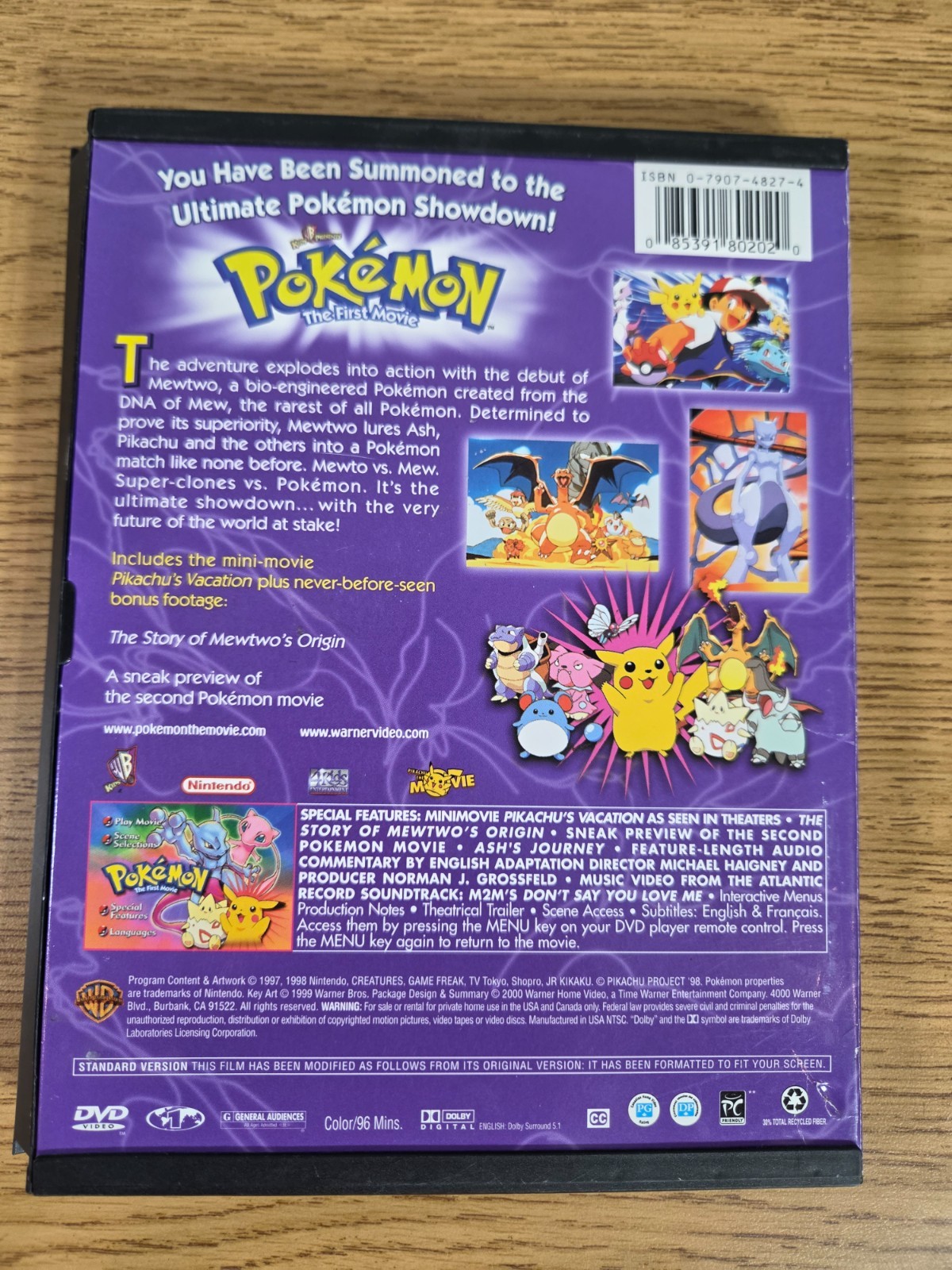 Pokemon:The First Movie DVD 150 The Pokemon Match Of All Times 151 Mewtwo Vs Mew