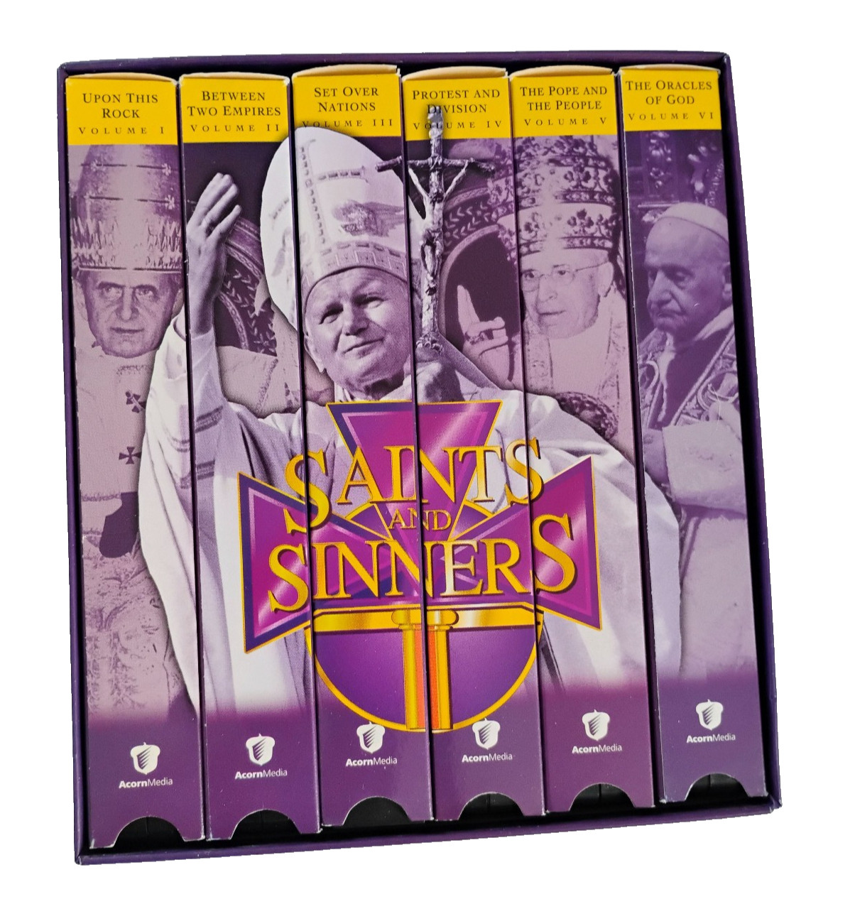 Saints and Sinners (VHS, 1998, 6-Tape Set) The History of The Pope Very Good