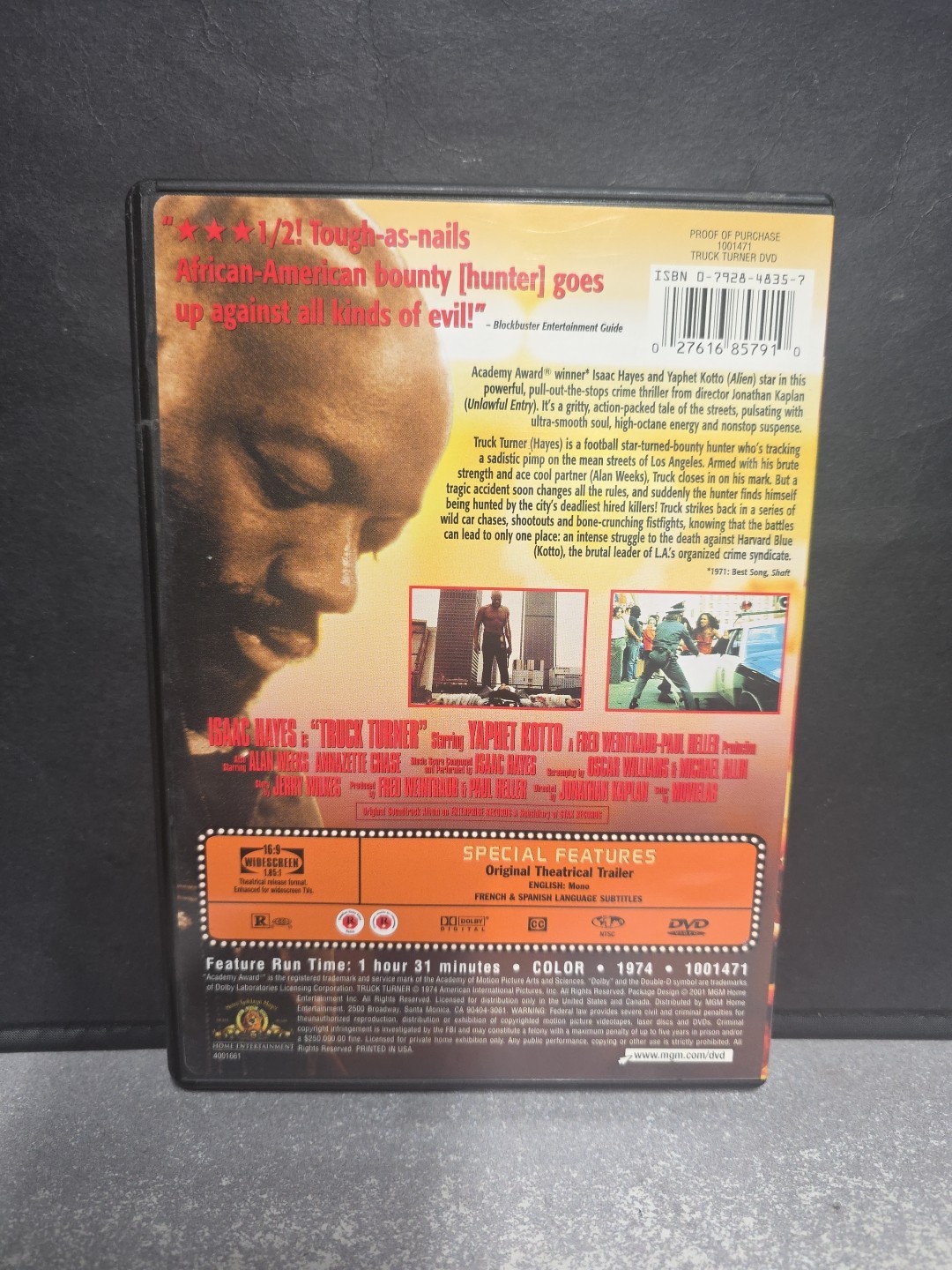 Truck Turner DVD 1974 Isaac Hayes Blaxploitation Soul Cinema, Like New Free Ship