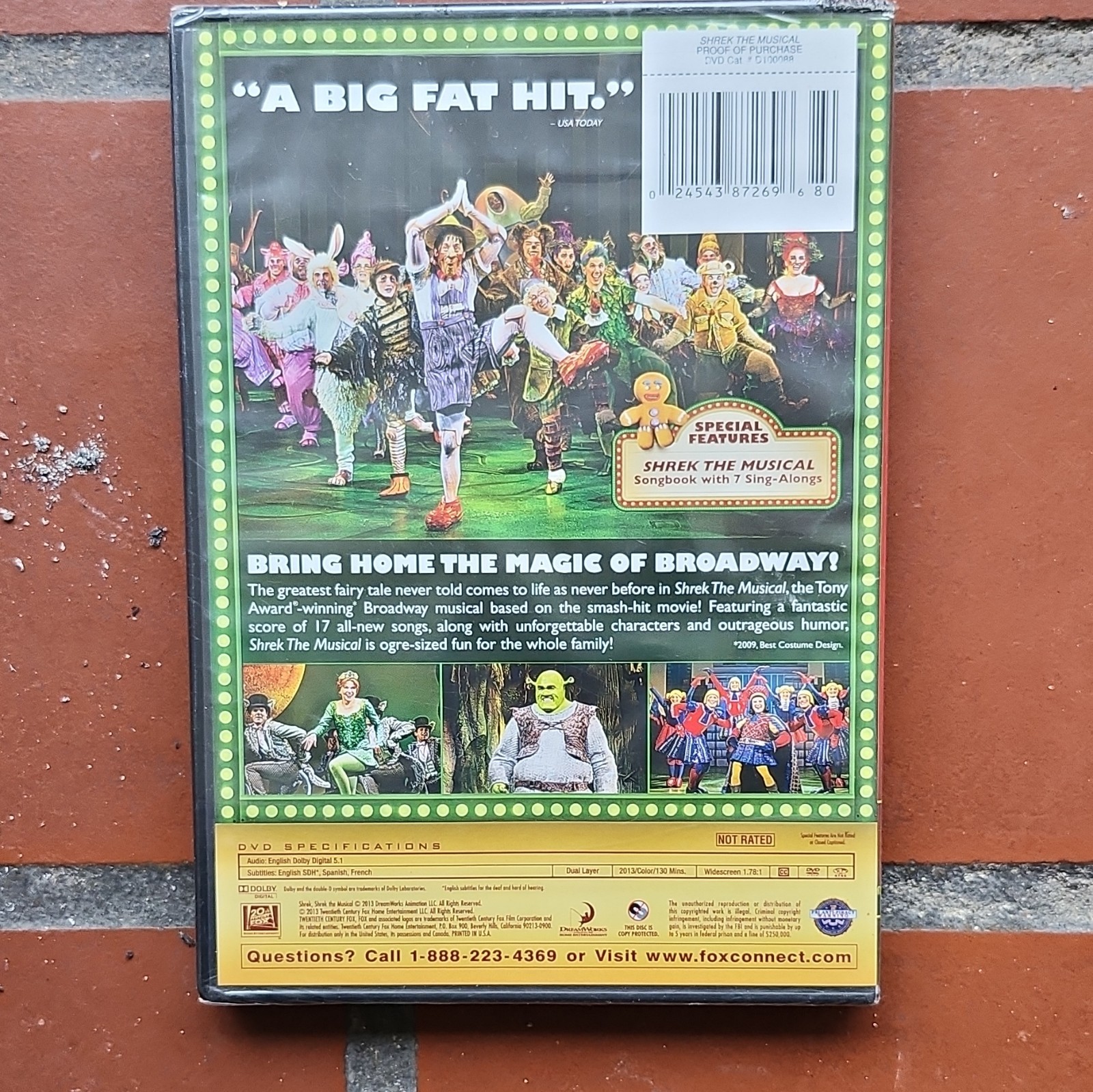 DreamWorks Shrek the Musical DVD Sing-Along NR 130 min 16:9 Subtitles