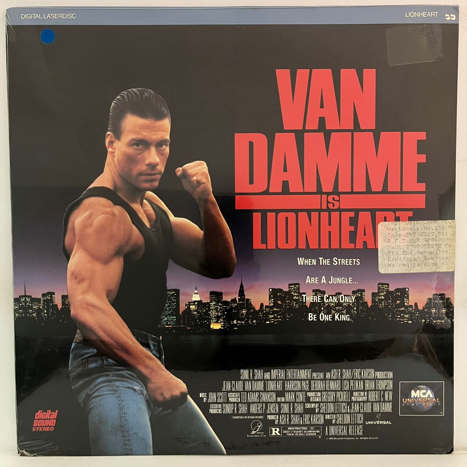 LIONHEART – MOVIE BY SHELDON LETTICH – 1990 US LASSERDISC FACTORY SEALED SOC