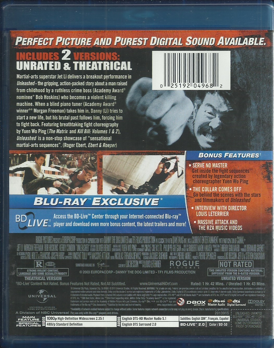 Unleashed [Blu-ray, 2010], Widescreen, Jet Li Morgan Freeman Bob Hoskins