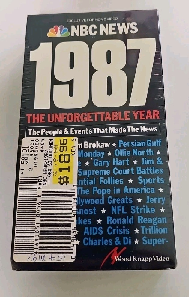 1987 The Unforgettable Year VHS SEALED NBC News Wood Knapp Video VTG