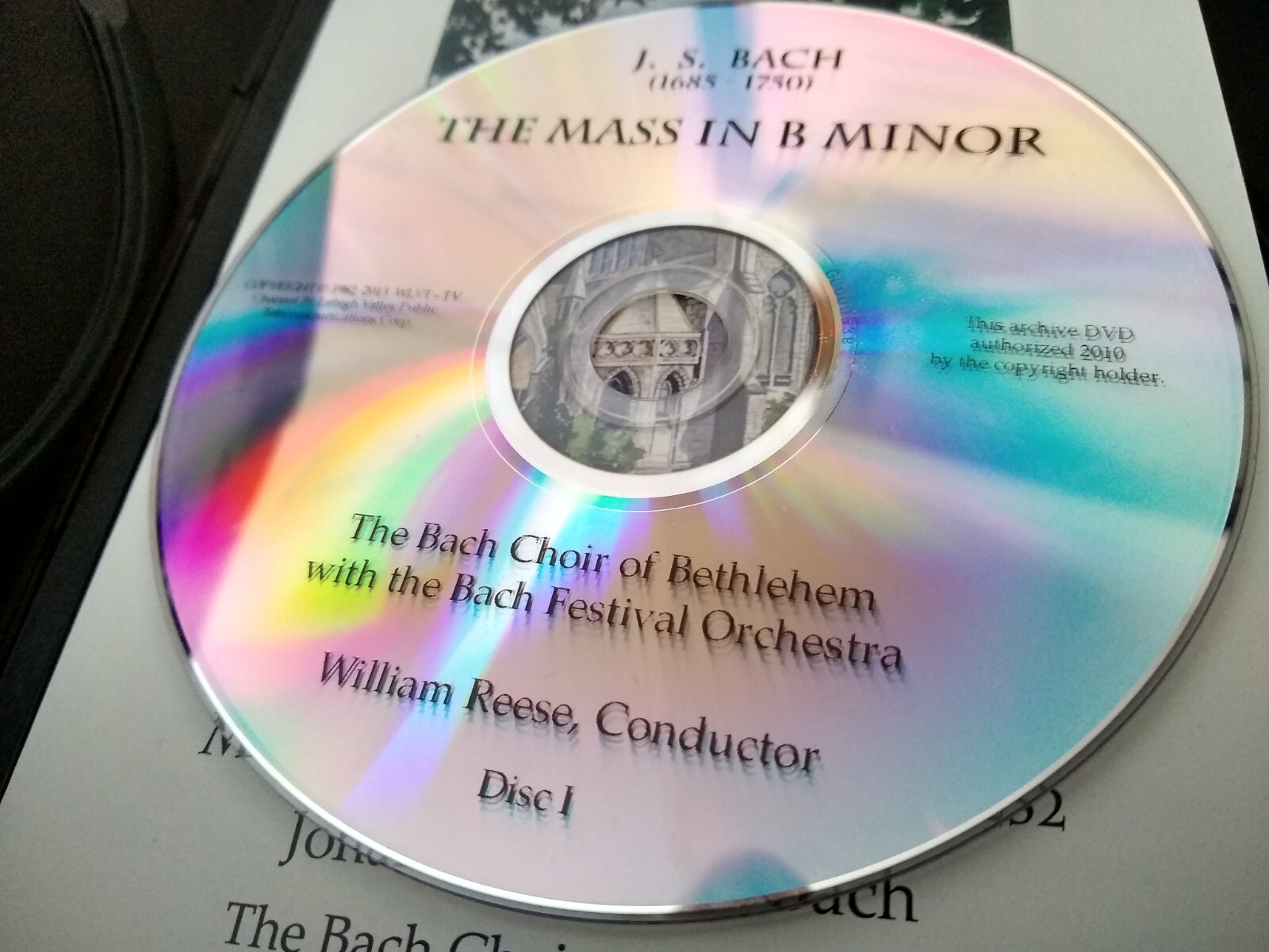 [DISC 1 ONLY of a 2-disc set!] Bach Choir of Bethlehem w/… – Mass in B Minor