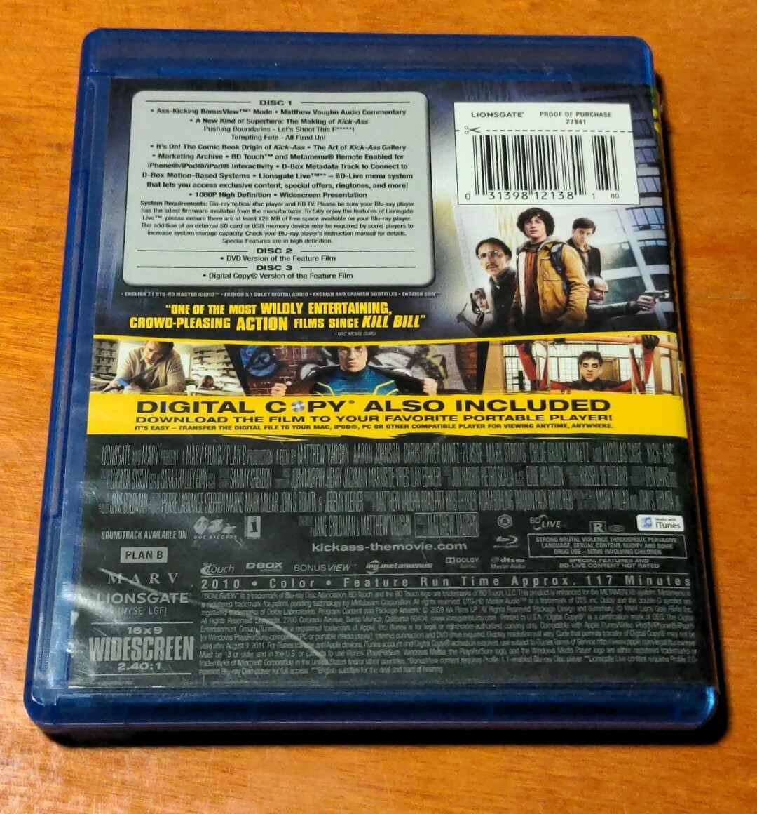 Kick-Ass Blu-ray Matthew Vaughn Aaron Johnson Christopher Mintz-Plasse