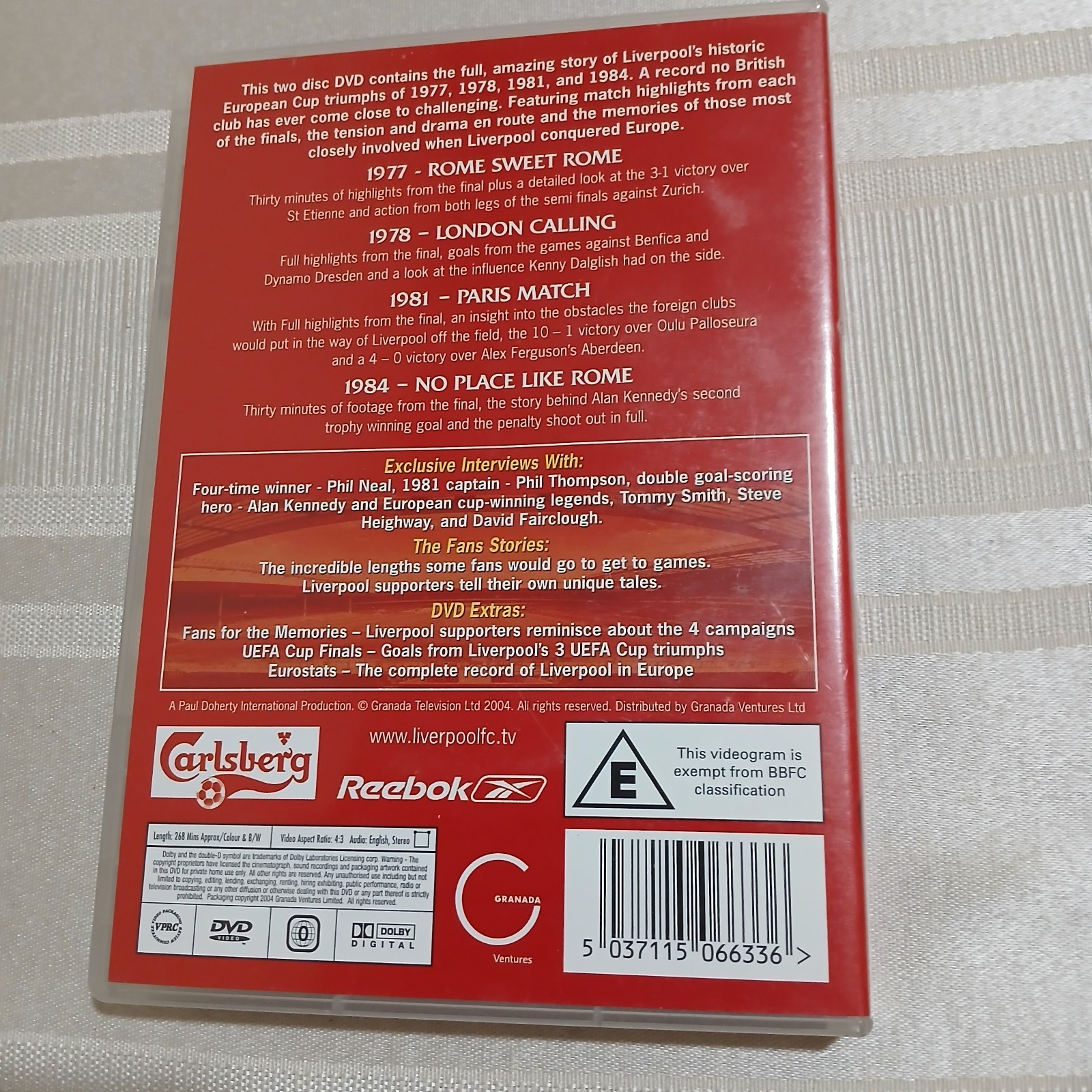 Liverpool Football Club Champions Of Europe ’77, ’78, ’81, ’84. 2 Dvds. V Good +