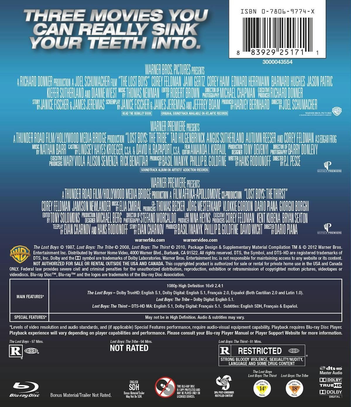 The Lost Boys Trilogy Blu-ray Corey Feldman NEW