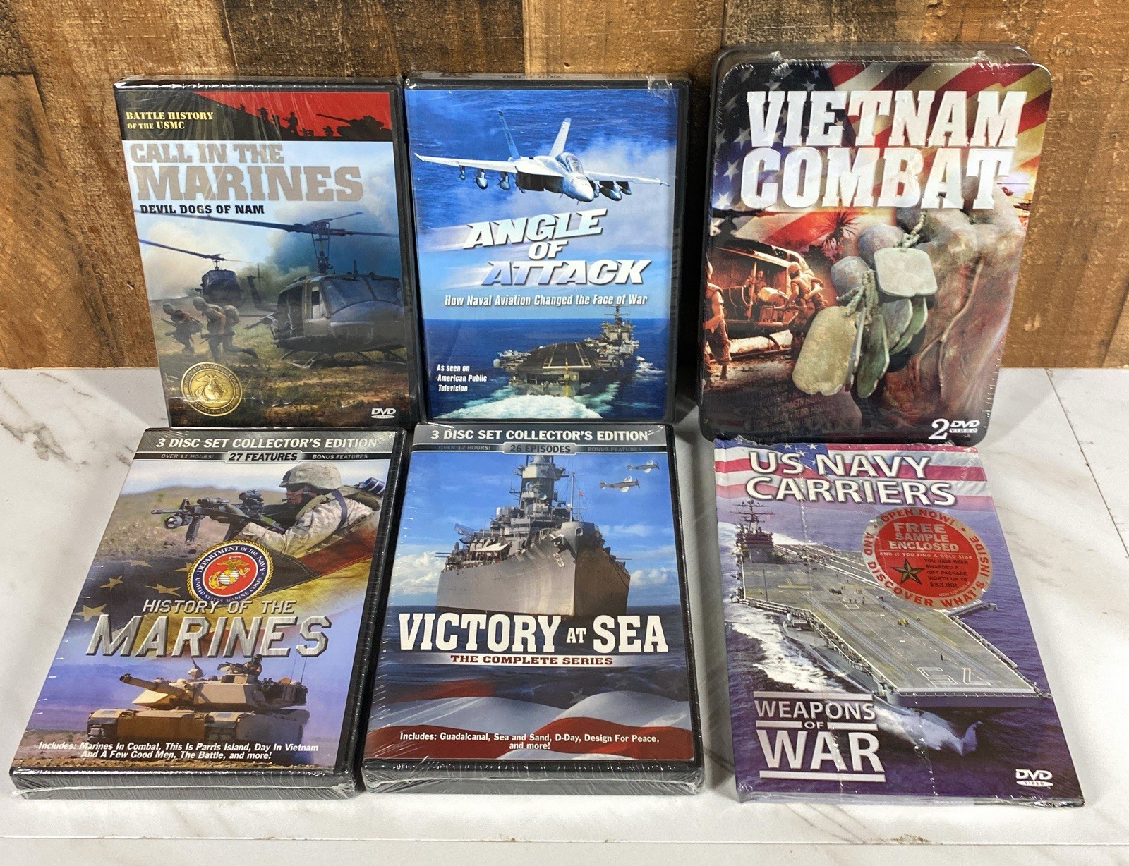 Lot Of 6 Documentary DVDs War WWII Vietnam Military Marines Aviation Navy NEW