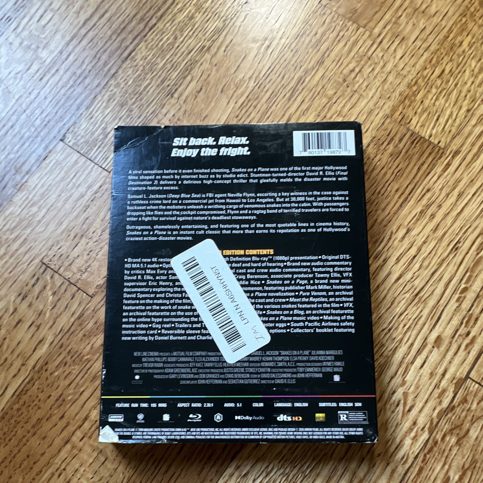 Arrow Video Snakes on a Plane Blu-ray w/ Slipcover Samuel L. Jackson