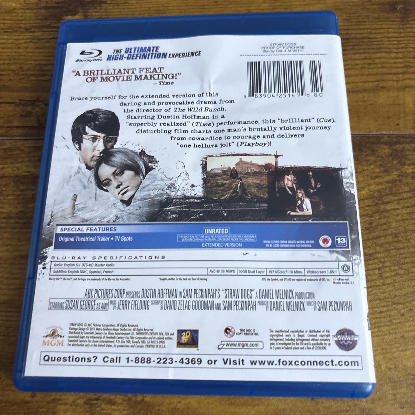 Straw Dogs (Blu-ray, 1971) Dustin Hoffman – READ