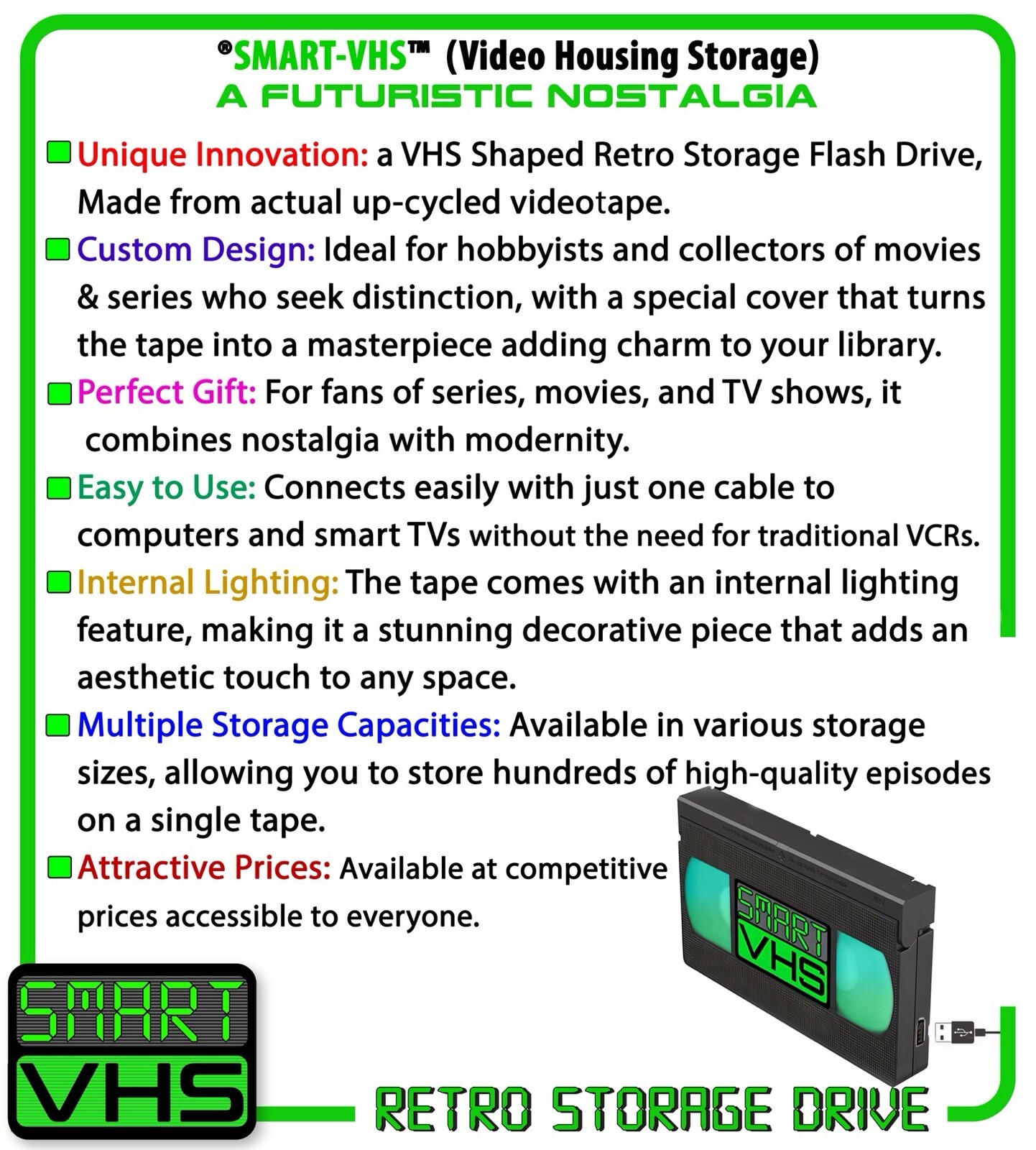 SMART-VHS Digital Retro Storage Drive ‏مسلسل كبامارو نينجا المغامر الشريط الذكي