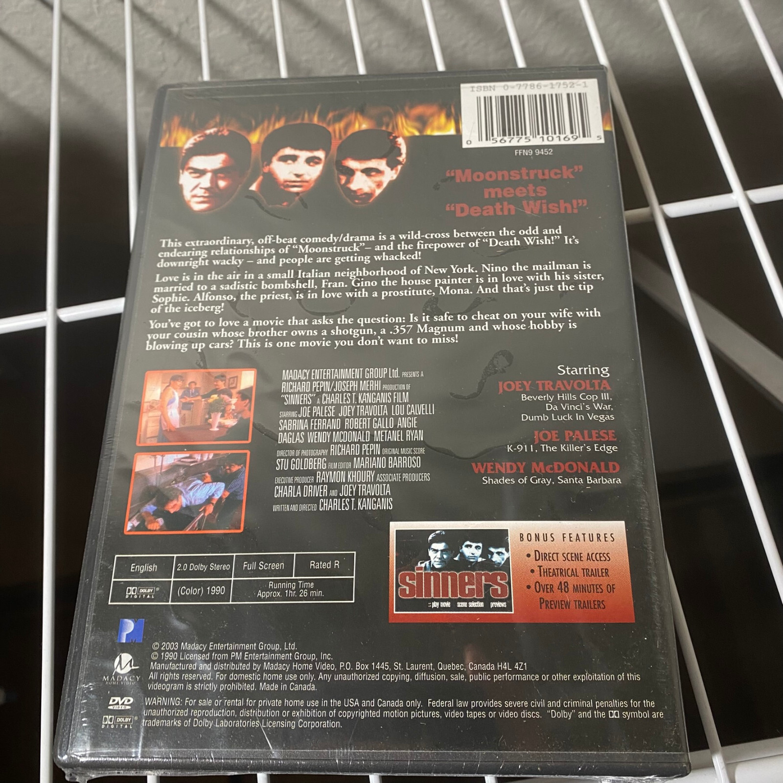 RICHARD PEPIN JOHN DAGNEN CHARLA DRIVER – Sinners – DVD – Color Dolby new