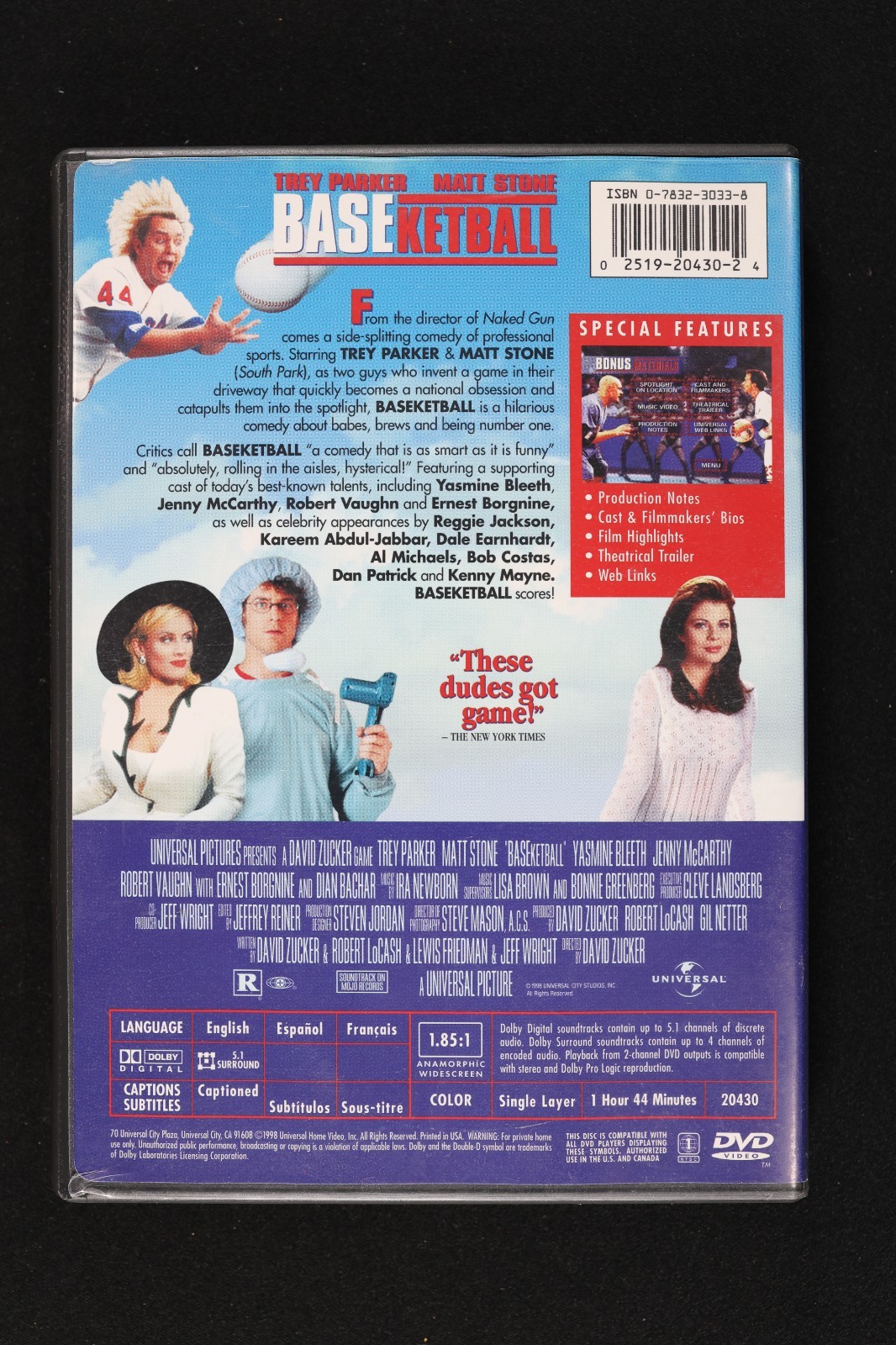 BASEketball (DVD, 1998, Widescreen)