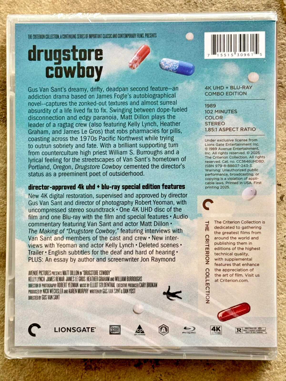 Drugstore Cowboy (Criterion 4K); Gus Van Sant (dir.); Matt Dillon; New