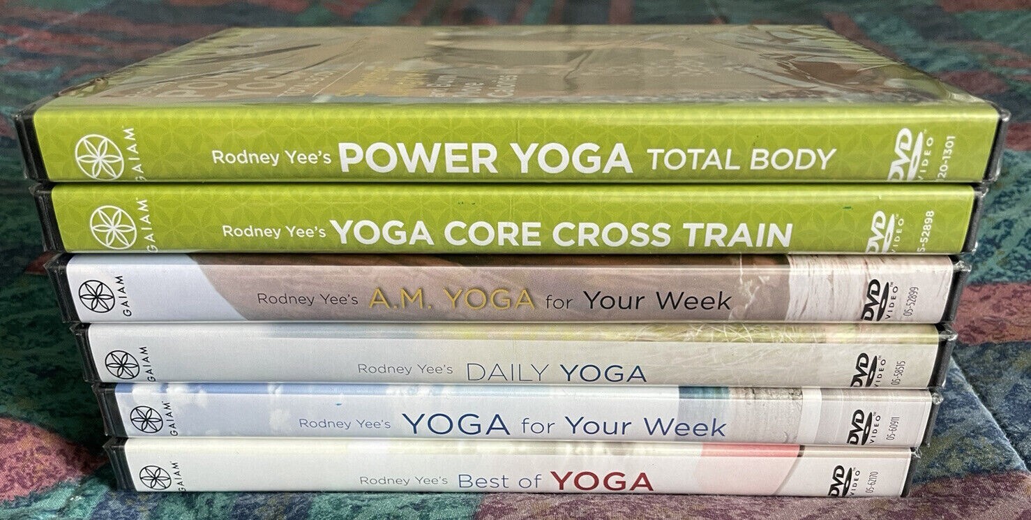 RODNEY YEE Yoga & Fitness Collection – 6 DVD Lot GAIAM **NEW/SEALED** FREE SHIP