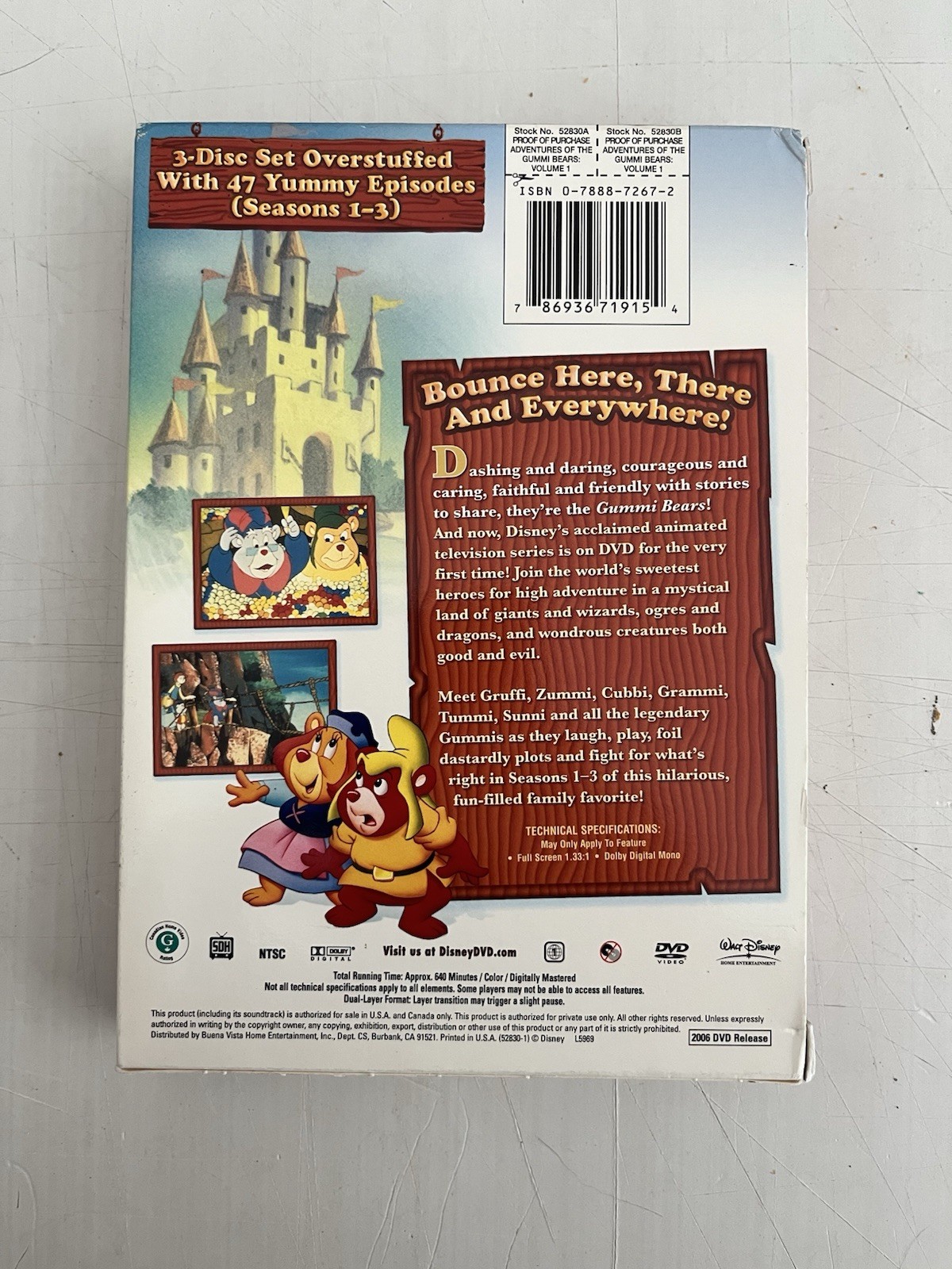 Disney Adventures of the Gummi Bears 3 Disc DVD Set Vol. 1 Seasons 1-3