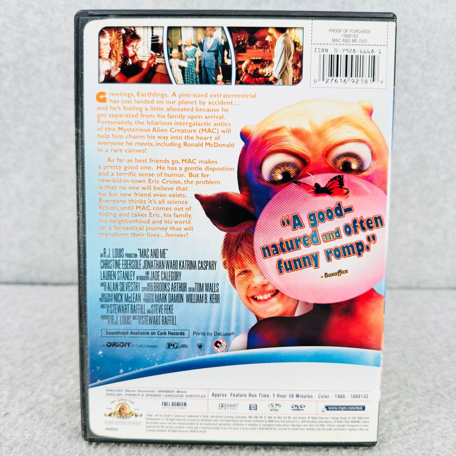 MAC AND ME DVD 1988 Full Screen Christine Ebersole Stewart Raffill Family Sci-Fi