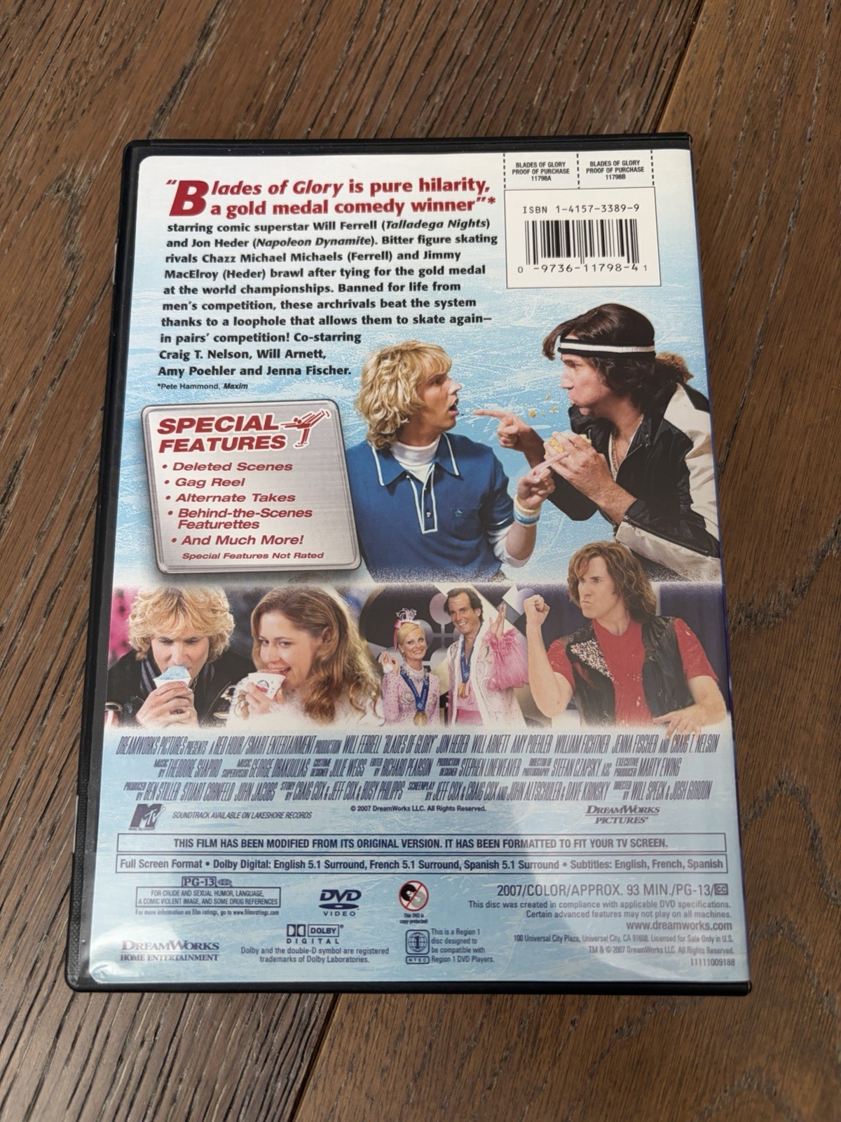 DreamWorks Blades of Glory (2007) DVD PG-13 Full Screen Ferrell 93min R1