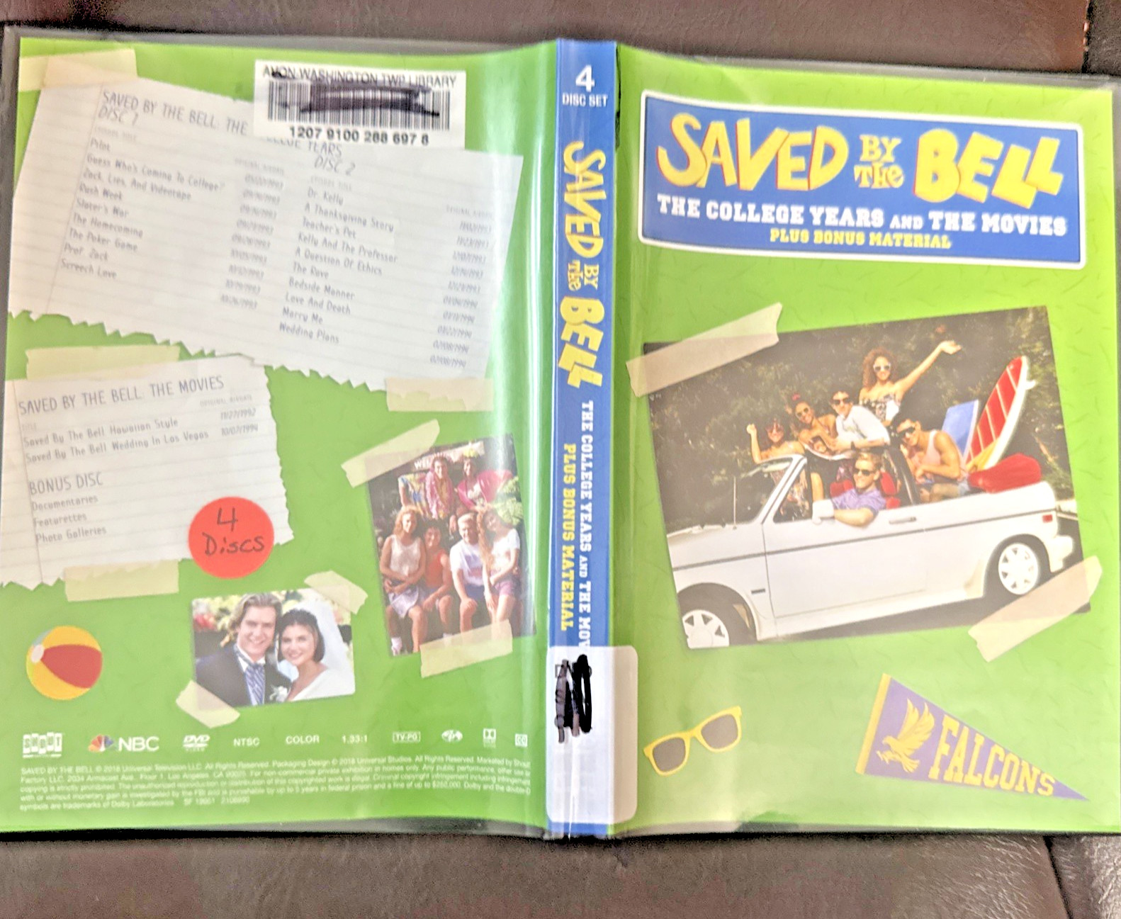 Lot of 3 ; Saved By The Bell; Years 1-4; College Years: Movies; 16 discs; EX-Lib