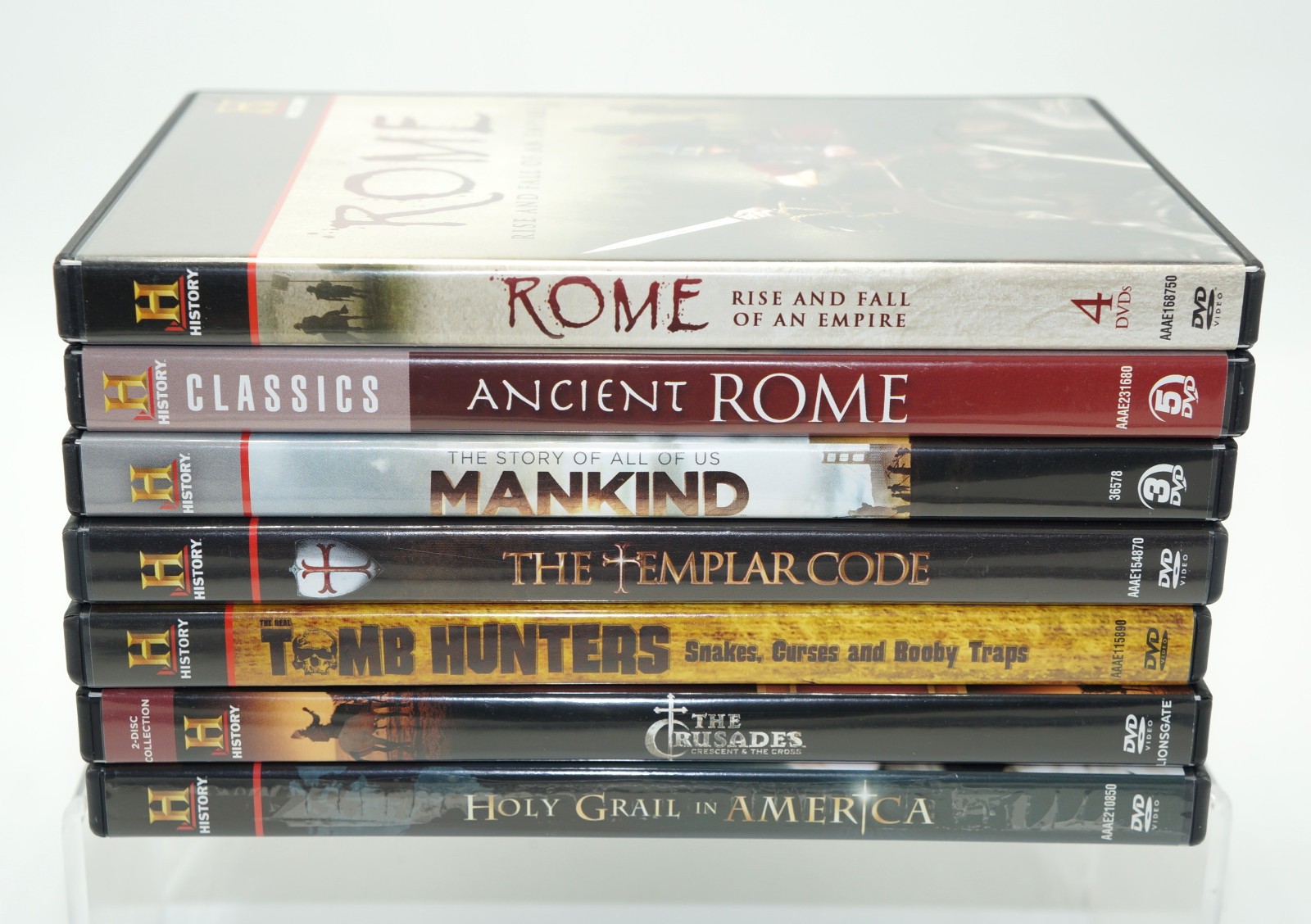 History Channel DVD Lot of 7 Tomb Hunters Ancient Rome The Templar Code Man Kind